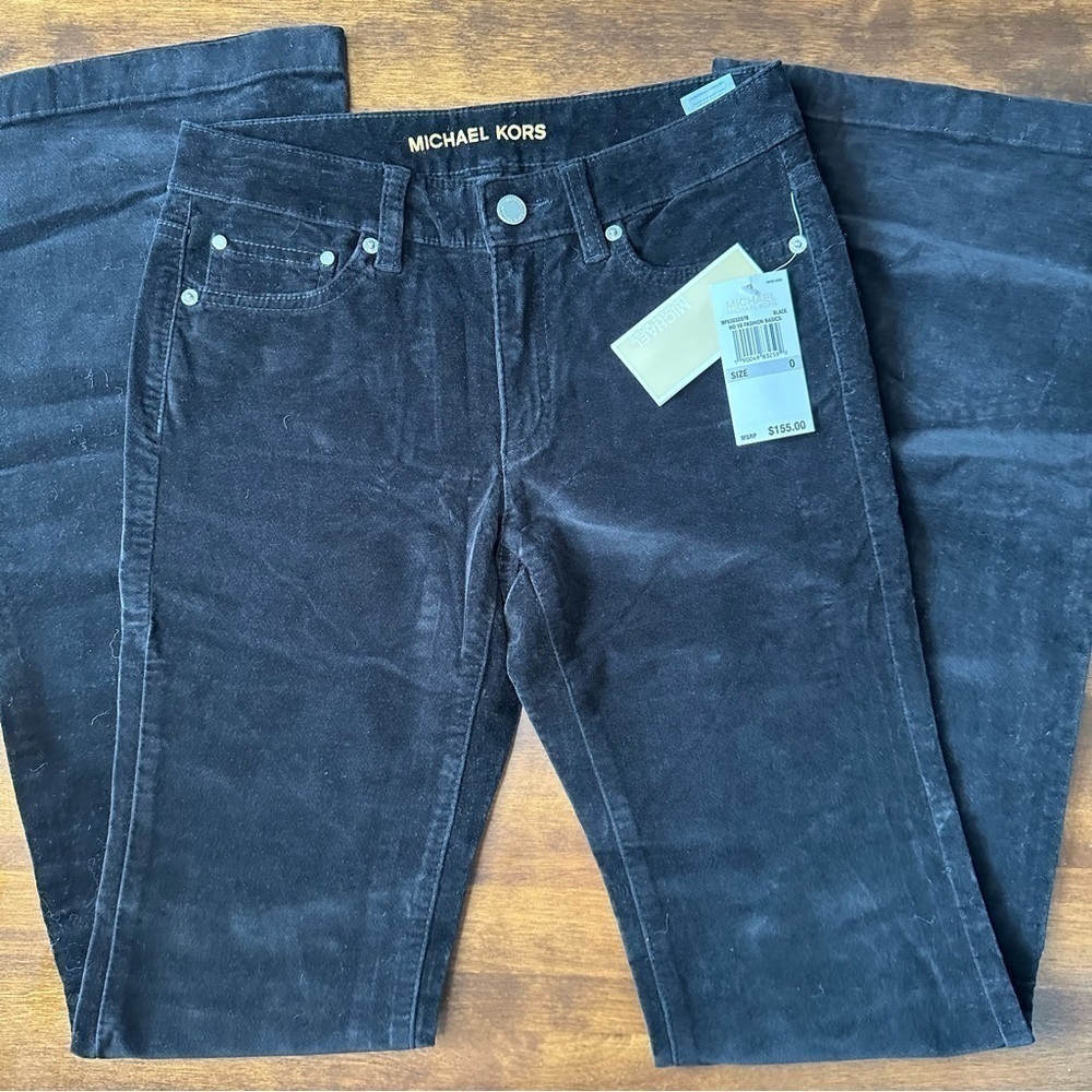 MICHAEL Michael Kors Black Wide leg High Waist Corduroy Pants Size 0